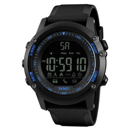 SKMEI Sports Casual Men Smart Watch Intelligent Male Watches 5ATM Water-resistant Call APP Reminder Remote Camera Sports Tracker BT Smart (Best App Reminder To Drink Water)