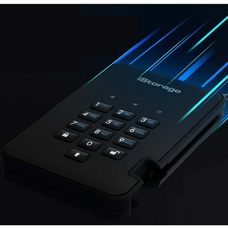 iStorage - diskAshur² 2TB External USB 3.2 Gen 1 Portable Secure SSD with Hardware Encryption - Black