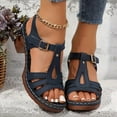 thumbnail image 5 of IUJSOY Summer Sandals for Women 2025 T-Strap Stacked High Heel Buckle Ankle Strap Dress Shoes, 5 of 5