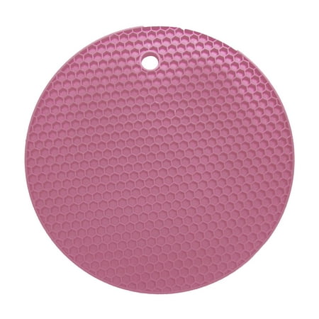 

Silicone Insulation Mat Honeycomb Pot Holder Non-slip Heat-resistant Place Mat for Pot Pan Bowl Cup(Pink)