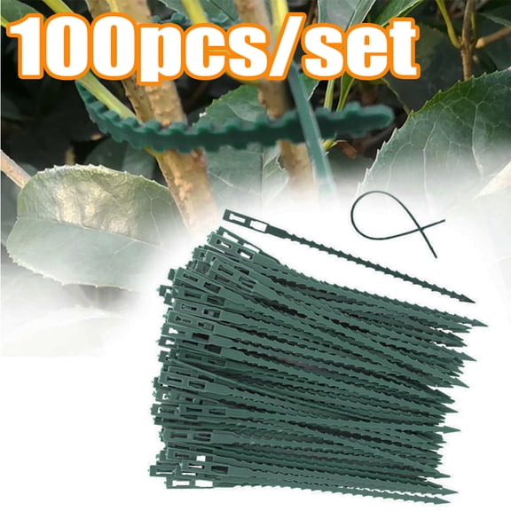 Cheers.US 100Pcs Reusable Green Gentle Gardening Plant & Flower Lever Loop Gripper Clips Reusable Plastic Landscape Fishbone Spur Plant Belt Band Ties Garden ToolsShort