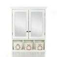 thumbnail image 2 of Cterwk Storage Cabinet with Mirror, 2 Doors 4 Adjustable Shelf + 3 Storage Basket, Wall Mounted Wood Cabinet for Bathroom Kitchen, 2 of 6