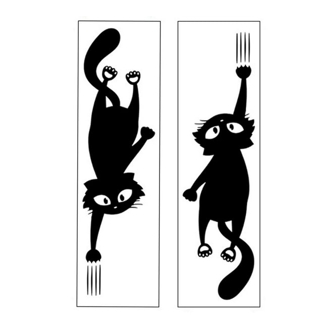 GUOOL 2Pcs Halloween Toilet Stickers Wall Stickers Animal PVC Toilet Seat Lid Stickers Cat