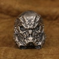 thumbnail image 3 of 925 Sterling Silver Skull White Warrior Ring Biker Punk Jewelry TA314 Middle Model US Size 12.5, 3 of 17