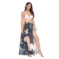 thumbnail image 2 of FORMRS Womens Long Sarong Beach Wrap Semi-Sheer Bikini Skirt Bathing Swimsuit Cover Up, Cartoon Dinosaur, 2 of 7