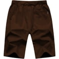 thumbnail image 2 of Weilanxin Men's Shorts Casual Drawstring Elastic Waist Workout Shorts with Zipper Pockets Coffee 42, 2 of 6