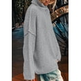 thumbnail image 3 of Suéter PRETTYGARDEN Mujer Cuello Alto Manga Larga Gris Claro, 3 of 7