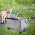 thumbnail image 1 of Transportín para gatos con ruedas aprobado por aerolínea, gran capacidad, capacidad para 2 gatos pequeños, bolsa de viaje para mascotas, transportador Gris Yinane Transportín para gatos con ruedas, 1 of 8