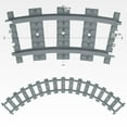 thumbnail image 4 of Vía de ciudad gris, interruptor y Flexible y vías curvas, juguetes de construcción de ferrocarril de plástico, piezas de bloques, Interruptor curvo Yotijar Bloques de vías de tren, 4 of 7