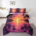 thumbnail image 1 of Erosebridal Palm Tree Comforter Sets Queen Size,Ocean Sunset Bedding Queen Comforter Set,Botanical Decoration,Reversible,Ultra Soft,3-Piece, 1 of 8