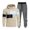 Beige&1080, variant on Mens Tracksuit 2 Peice Sets Casual Men's Fleece Jogging Tracksuit Set Patchwork Color Fleece Pullover Hoodies Pants Warm Fall Winter Sweat Suit for Men