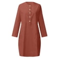thumbnail image 5 of Women's Dress, Crewneck Casual Knee-Length Dress, Loose Half Sleeve Polyester Dress with Front Pockets, Comfortable Everyday Wear, 5 of 5