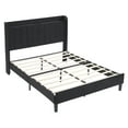 thumbnail image 7 of GoDecor Queen Platform Bed with Charging Station and Storage Shelf Upholstered Platform Bed, 85.4'' x 61.4'' x 47.6'', Black, 7 of 7