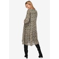 thumbnail image 2 of ellos Women's Plus Size Sheer Overlay Tiered Dress - 10/12, Black Ivory Floral, 2 of 3