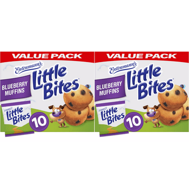 Entenmann's Little Bites Mini Blueberry Muffins Snack Packs, 10 ct pack of 2, Blueberry Mini Muffins, Little Bites Muffins, Entenmann's Muffins, Snack Muffins, Pack of 2