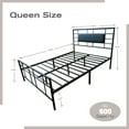 thumbnail image 4 of NNV Queen Size Platform Metal Bed Frame with Leather Upholstered Headboard, Black, 4 of 7