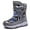 Gray, variant on HOBIBEAR Kids Winter Snow Boots Boys Girls Waterproof Outdoor Warm Faux Fur Lined Shoes