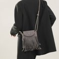 thumbnail image 3 of Fringe Design Messenger Bag with Adjustable Strap Everyday Shoulder Bag Trendy Leather Shoulder Bag Tassel Solid Color Versatile, 3 of 5