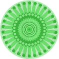 thumbnail image 1 of Ahgly Company Tapis Rond Lavable en Machine Intérieur Transitionnel Vert, 4 Pieds Rond, 1 of 7