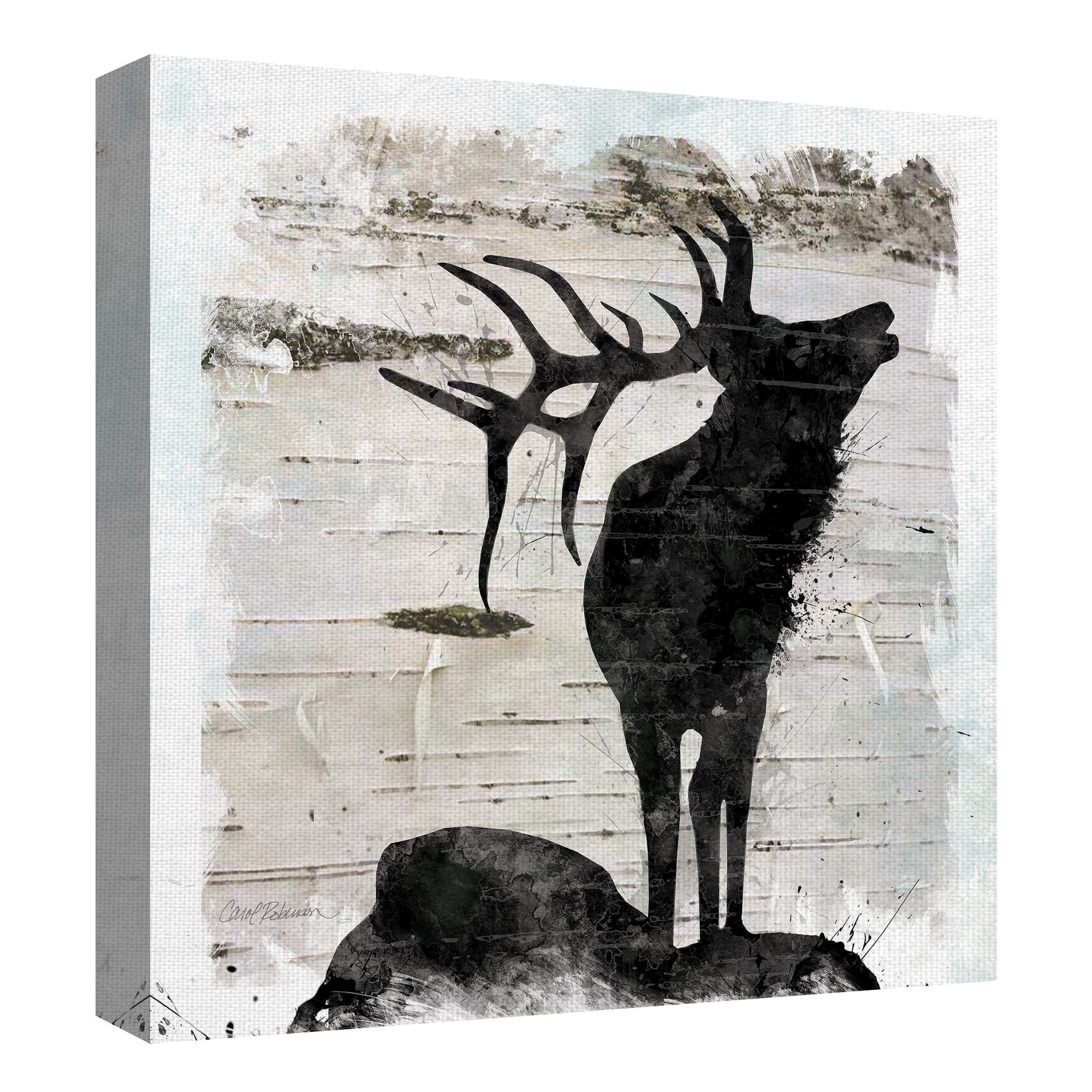 Masterpiece Art Gallery Birchbark Elk By Carol Robinson Canvas Art Print 30" x 30"