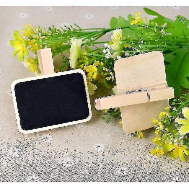 50pcs Mini Wooden Clip For Blackboard Message Rectangle Slate A Clip Clip Board Board For Wedding