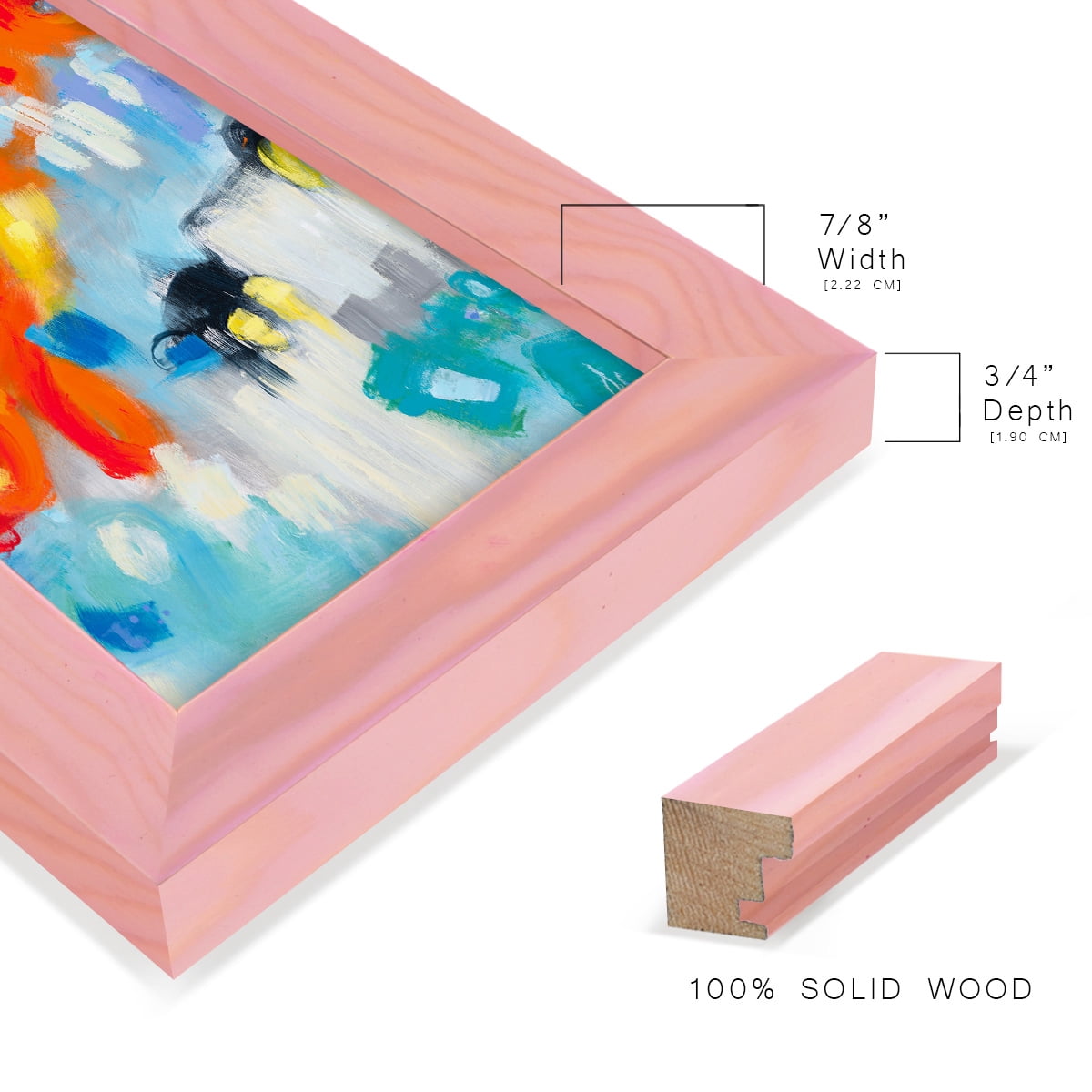 In the Loop V -Framed Print w/glass-Sunset Pink