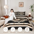 thumbnail image 4 of Erosebridal Tribal Diamond Full Size Comforter Sets for Men and Women, Beige Black Tan Southwestern Bedding Sets, 3-Piece 1 Comforter and 2 Pillowcases, 4 of 6