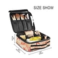 thumbnail image 3 of FORMRS Travel Makeup Bag Large Capacity Train Case Cosmetic Organizer with Adjustable Dividers, Red Starfish, 3 of 8