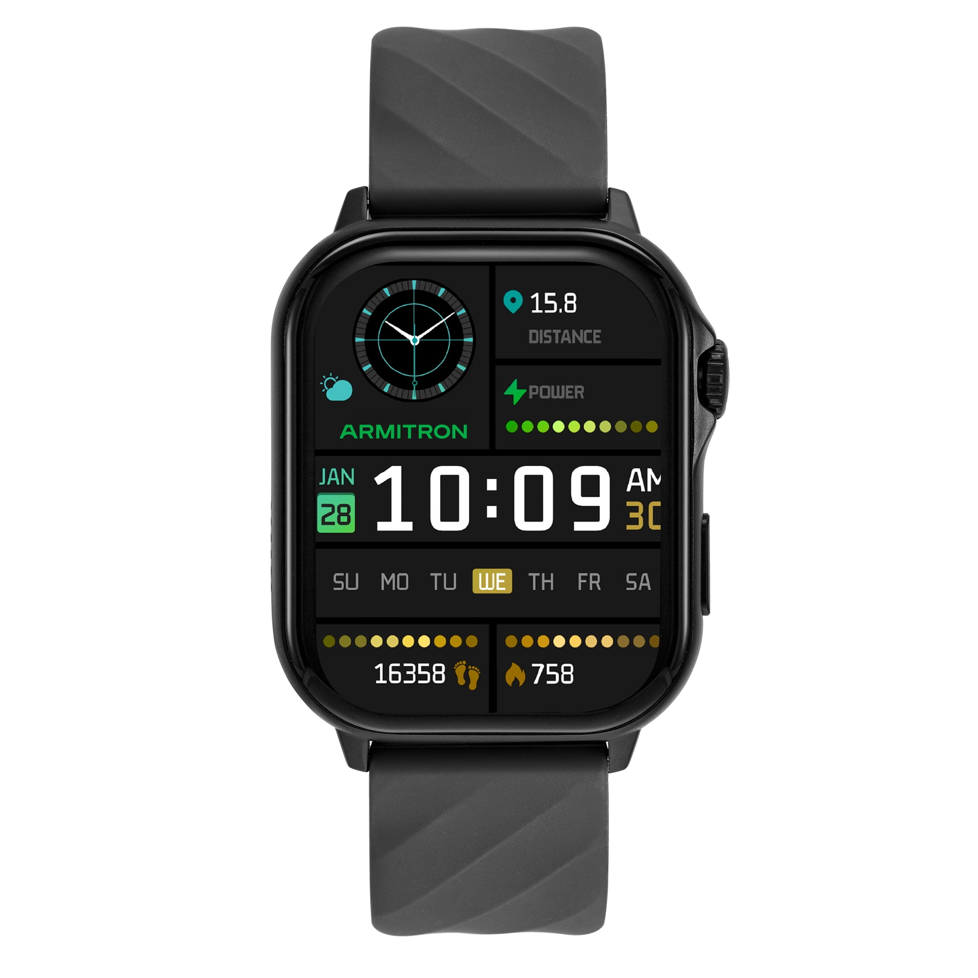 Armitron Connect - Unisex Eclipse Smartwatch - Make and Receive Calls - Gray Silicone Band