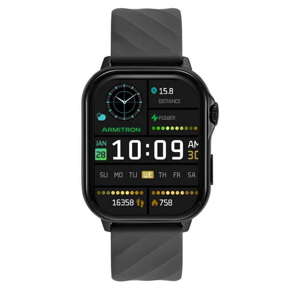 Armitron Connect - Unisex Eclipse Smartwatch - Make and Receive Calls - Gray Silicone Band