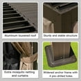 thumbnail image 5 of Domi Outdoor Louvered Pergola 12'×16', Aluminium Pergola with Adjustable Roof, Curtains and Netting, Hardtop Gazebo for Patio, Deck, Garden, Yard, Beach(Brown), 5 of 9