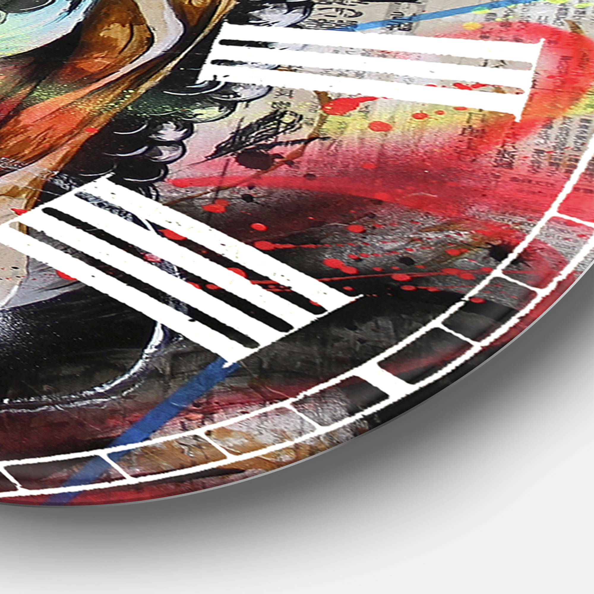 Designart 'Street Art Graffiti Holy Man' Large Modern Wall Clock