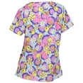 thumbnail image 2 of Looney Tunes Floral Tweety Bird V-Neck Scrubs Top-Medium, 2 of 2