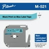 Brother Genuine P-touch M-521 Tape, 9mm (0.35") Standard Non-Laminated Label Maker Tape, Black on Blue, M521