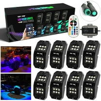 Sunpie 8PCS RGBW Rectangle LED Rock Lights Bluetooth & Remote Controller