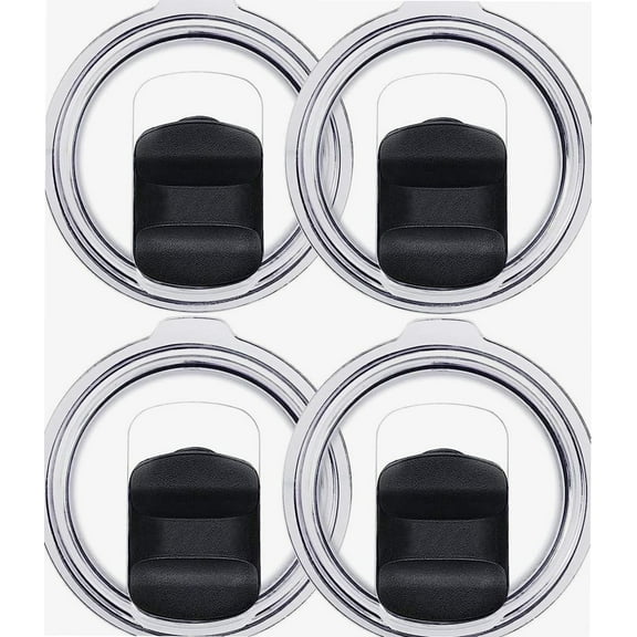 20oz Magnetic Tumbler Lid, 4 Pack Replacement Lids for 20oz Stainless Steel Tumbler Travel Cup with Magnetic Spill Proof Slider, Compatible with YETI Rambler, Ozark Trail and More