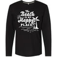 thumbnail image 3 of Inktastic The Beach is My Happy Place with Palm Trees Long Sleeve T-Shirt, 3 of 5