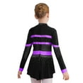 thumbnail image 2 of iiniim Enfants Filles Uniforme Paillettes de Cheerleading Cheer Leader Tenues Robe de Danse Scintillante Justaucorps Spectacle Tenue de Danse Violet 10, 2 of 7