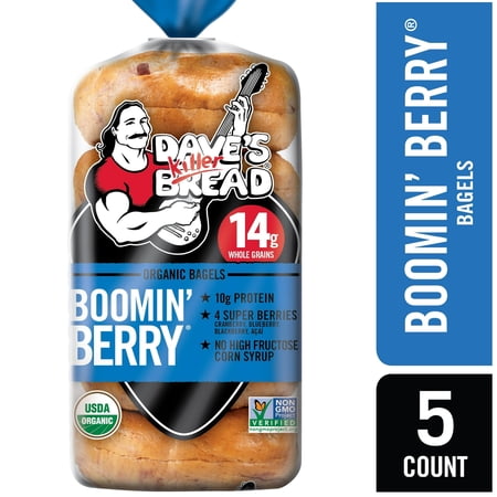 Dave s Killer Bread Boomin Berry Organic Bagels 16.75 oz 5 Ct Shelf-Stable