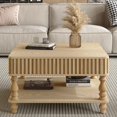 thumbnail image 4 of Atumcto 31.5" Square Lift Top Coffee Table with Hidden Storage, Open Shelf, Fluted Design & Hydraulic Lift Mechanism for Living Room, Natural Wood, 4 of 12