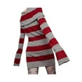 thumbnail image 5 of Women Gothic Dress Punk Witch Off Shoulder Striped Knit Dress Y2k Fairy Grunge Dress Halloween Dark Academia Clothes, 5 of 6