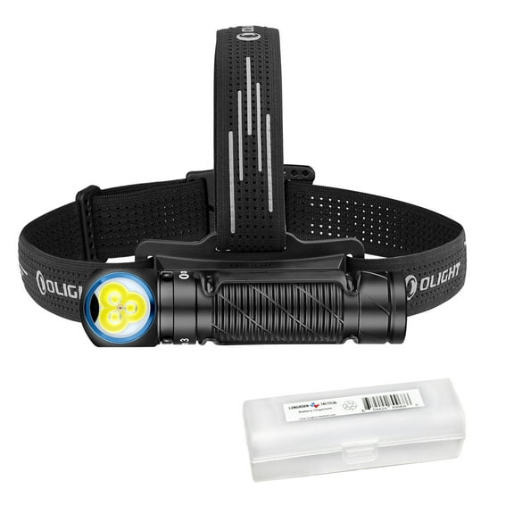 Olight Perun 3 3000 Lumen Rechargeable L-Shaped Headlamp   LumenTac Organizer