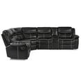 thumbnail image 5 of Lexicon Bastrop 3-Piece Traditional Wood & Faux Leather Sectional Set in Black, 5 of 5