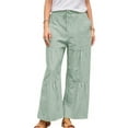 thumbnail image 1 of Gvmfive Women's High Waist Solid Patchwork Pants Wide Leg Tie Up Loose Pants, 1 of 9