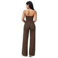 thumbnail image 2 of IBTOM CASTLE Womens Workout Sets 2 Piece Spaghetti Straps Crop Top Straight Leg Yoga Pants Yoga Pilates Outfits S Brown, 2 of 7
