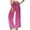 Hot Pink, variant on kaondbfi Dress Pants Women Petite High Waisted Wide Leg Summer Beach Vacation Women's Pants Casual Trousers