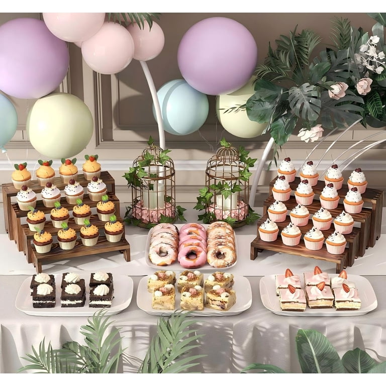 Round Wood 3 Tier Cupcake Stand - Dessert Display Stand And Wood Cupcake Display Stand Price