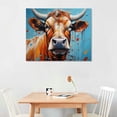 thumbnail image 2 of GOSMITH Highland Cow Canvas Wall Art, Rustic Farmhouse Cow Print Picture Nursery Kitchen Home Decor Mother Cow and Cattle Poster for Bathroom Bedroom, 2 of 4