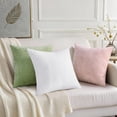 thumbnail image 6 of COOKCOK Chenille Black Throw Pillow Covers 18x18 Inch Set of 2, Decorative Soft Couch Pillow Covers Solid Dyed Accent Farmhouse Neutral Square Pillow Cases for Sofa Bed Living Room, Pink, 6 of 7