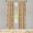 thumbnail image 4 of Ambesonne Floral Window Curtains, Spring Theme Flowers Birds, Each 28" W x 95" L, Apricot Multicolor, 4 of 4